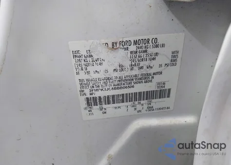 2011 Ford Edge Sel from USA, damaged, VIN 2FMDK3JC8BBB06506